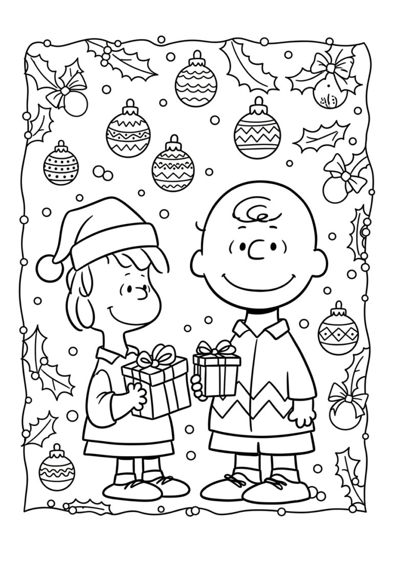 charlie brown christmas coloring page for festive fun